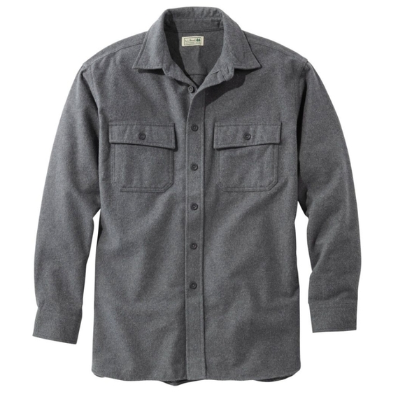 L.L. Bean Men's Chamois Shirt, Traditional Fit Gray Size XL - Picture 3 of 8